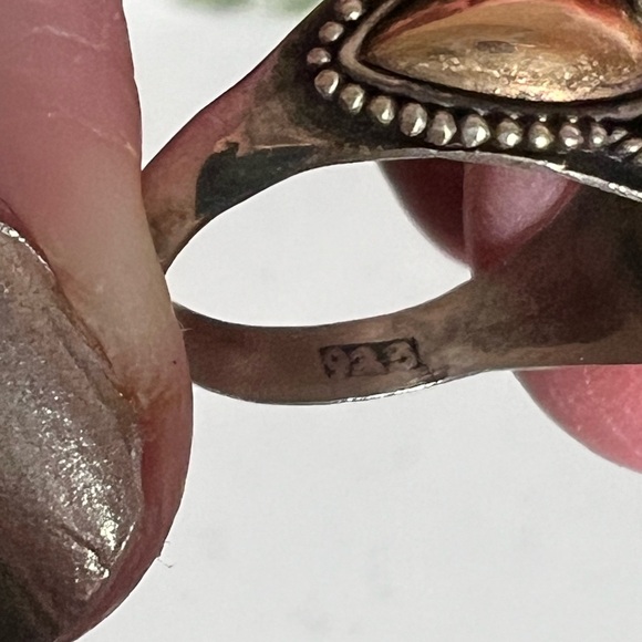 Sterling Silver Turquoise ring with gold accent size 7.5 - Picture 4 of 6